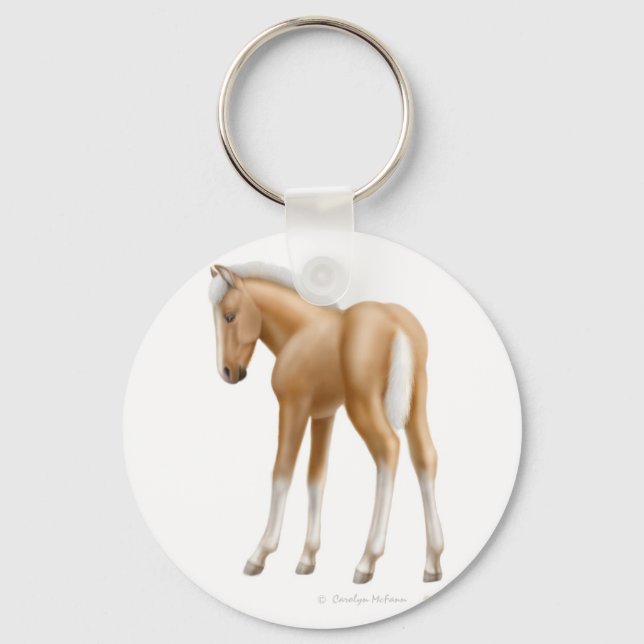 Palomino Foal Keychain Nyckelring (Framsida)