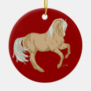 Palomino-häst Julgransprydnad Keramik
