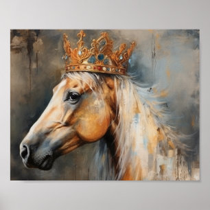 Palomino-häst med Krona Poster