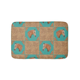 Palomino-häst med läderpressturkos block badrumsmatta