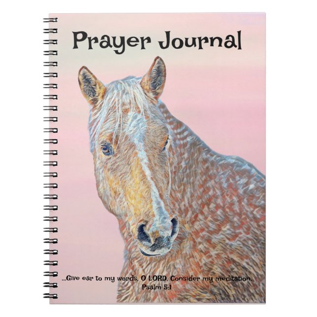 Palomino Horse Art Bible Verse Prayer Journal Anteckningsbok (Framsidan)