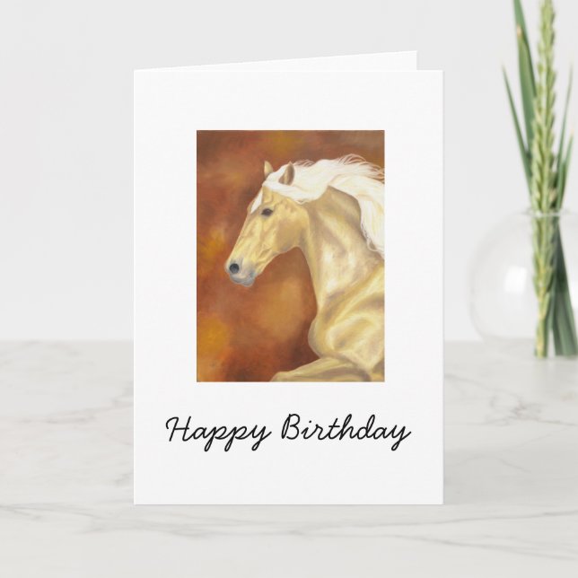 Palomino Horse Birthday Card Kort (Framsida)