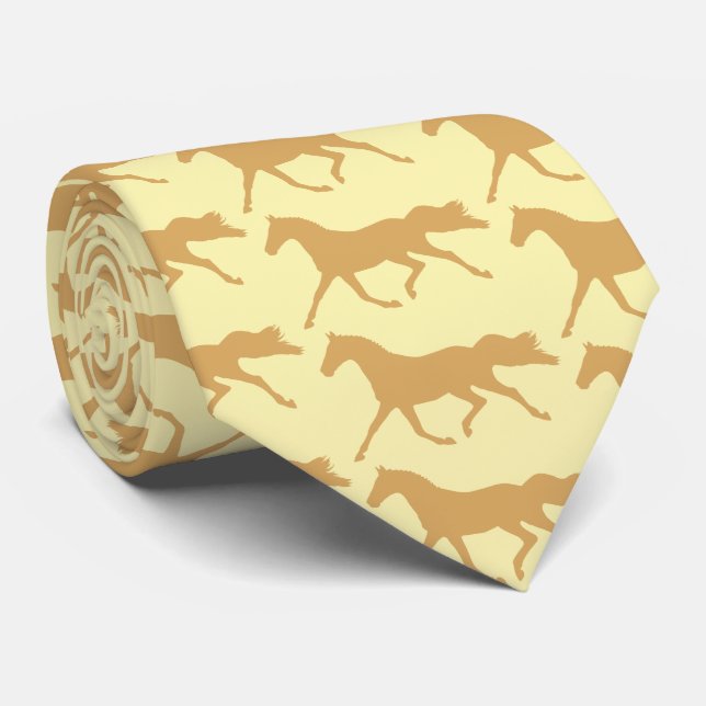 Palomino Horse Cream och Tan Mönster Slips (Rullad)