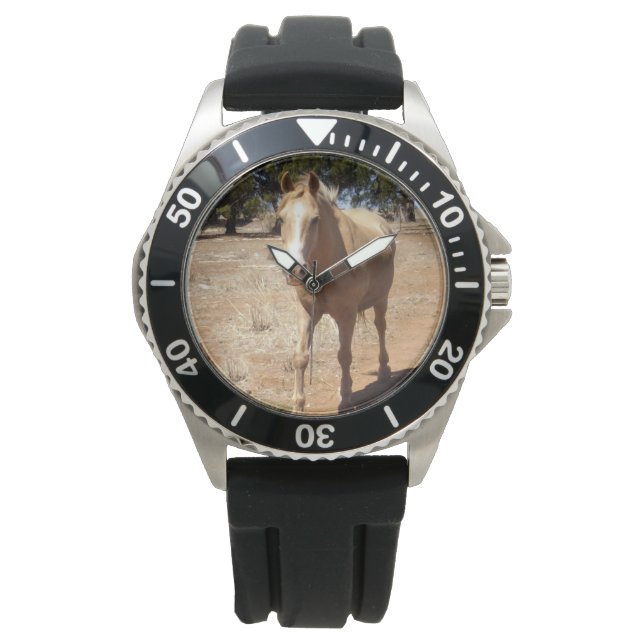 Palomino Horse Hälsning,- Armbandsur (Framsida)