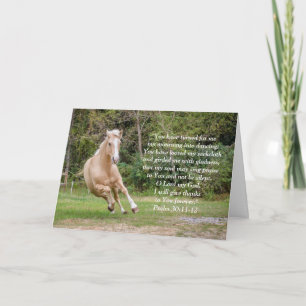 Palomino Horse i Fält Scripture Hälsning Kort