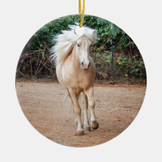 Palomino Horse Julgransprydnad Keramik (Framsidan)