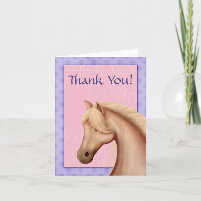 Palomino Horse Lila and Rosa tackkort (Framsida)