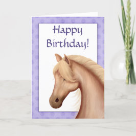 Palomino Horse Lila Grattis på födelsedagen Card Kort