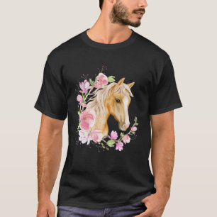Palomino Horse Magnolias Horse Blonde Horse Flora T Shirt