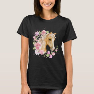 Palomino Horse Magnolias Horse Blonde Horse Flora T Shirt