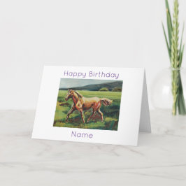 Palomino Horse Oljemålning Birthday Kort