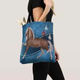 Palomino Horse on Blue Tote Bage Tygkasse