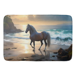 Palomino Horse på stranden. Badrumsmatta