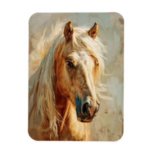 Palomino Horse Porträtt Flexible Magnet
