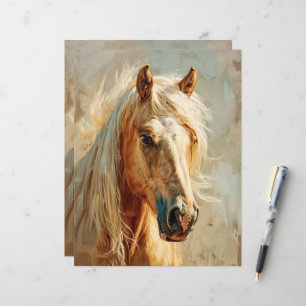 Palomino Horse Porträtt Scrapbook Papper