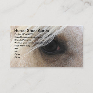 Palomino Horse Shoe Acres Visitkort