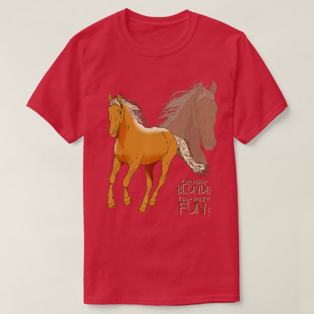Palomino Horse T Shirt - eftersom blodet har mer (Design framsida)