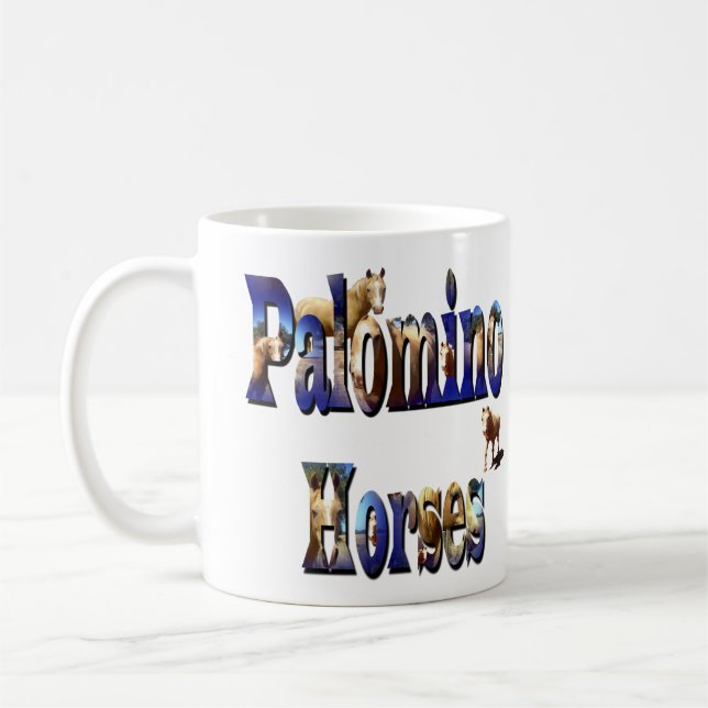 Palomino Horses Bild Logotyp med hästar. Kaffemugg (Vänster)