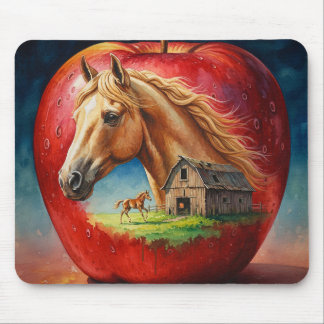 Palomino i ett äpple musmatta
