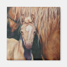 Palomino Mare med kreatinkinfolie Magnet