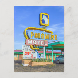 Palomino Motel skylt, Route 66, Tucumcari, NM Vykort