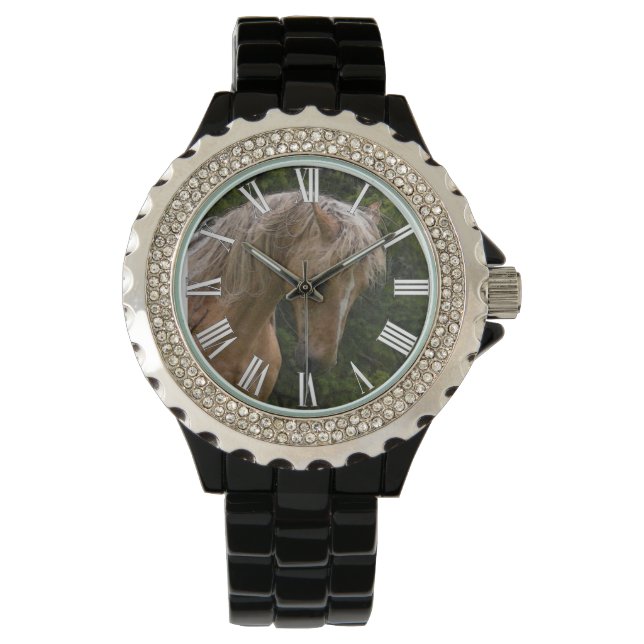Palomino Paint Horse & Forest Photo Armbandsur (Framsida)