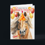 Palomino Paint Horse Funny Birthday Kort<br><div class="desc">En vacker Palomino-häst med gult eller gyllene jacka och mane ser redo ut för en födelsedagseftermiddag med ballonger,  en party-hatt och brusblåsare.</div>