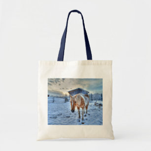 Palomino Paint Horse och Barn for Animal-älskare Tygkasse