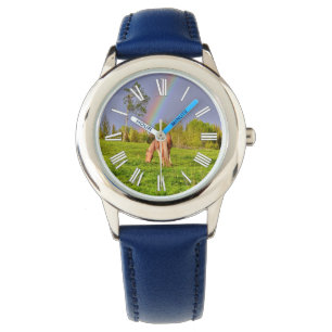 Palomino Paint Horse & Rainbow Horse-älskare Photo Armbandsur