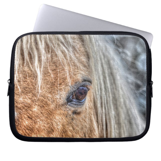 Palomino Paint Horse's Öga Animal-älskare Photo Laptop Sleeve (Framsidan)
