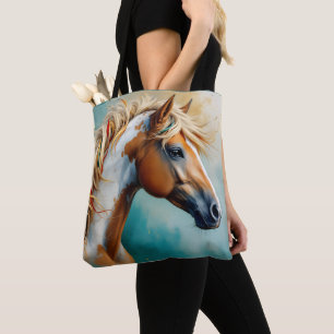 Palomino Paint Mustang Porträtt Tygkasse