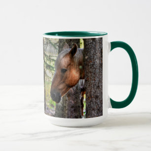 Palomino Paint Stallion & Forest Equine Photo Mugg