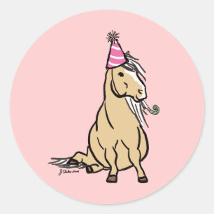 Palomino Party Pony Runt Klistermärke