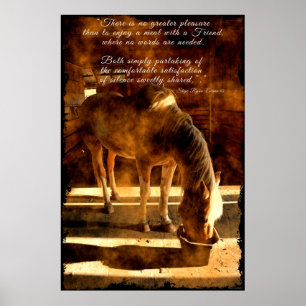 Palomino Pinto Horse Matande i Barn & Prose Poster