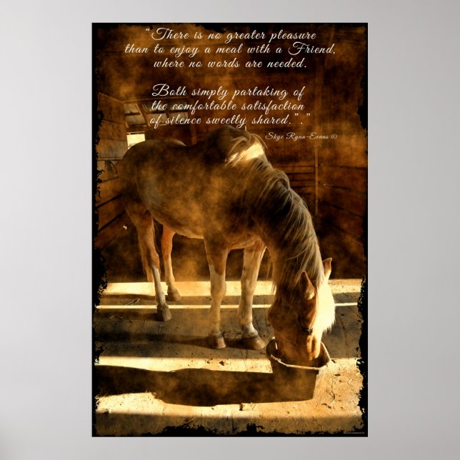 Palomino Pinto Horse Matande i Barn & Prose Poster (Framsidan)