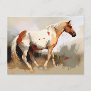 Palomino Pinto Mustang Häst Målning Vykort