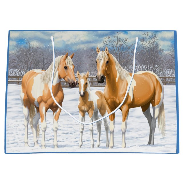 Palomino Pinto Paint Quarter Horses i Snö (Framsidan)