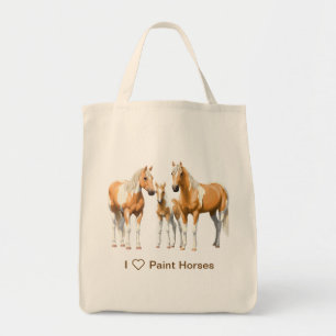 Palomino Pinto Paint Quarter Horses i Snö Tygkasse