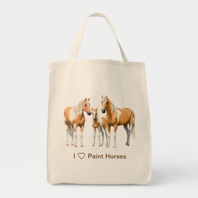 Palomino Pinto Paint Quarter Horses i Snö Tygkasse (Framsidan)