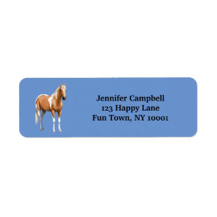 Palomino Pinto Quarter Horse Paint Horse Stallion Returadress Etikett