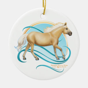 Palomino Quarter Horse Julgransprydnad Keramik