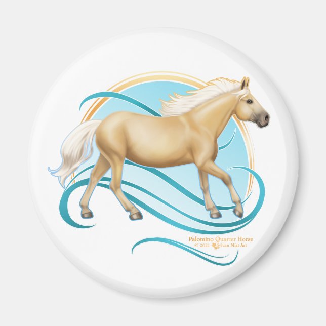 Palomino Quarter Horse Magnet (Framsidan)
