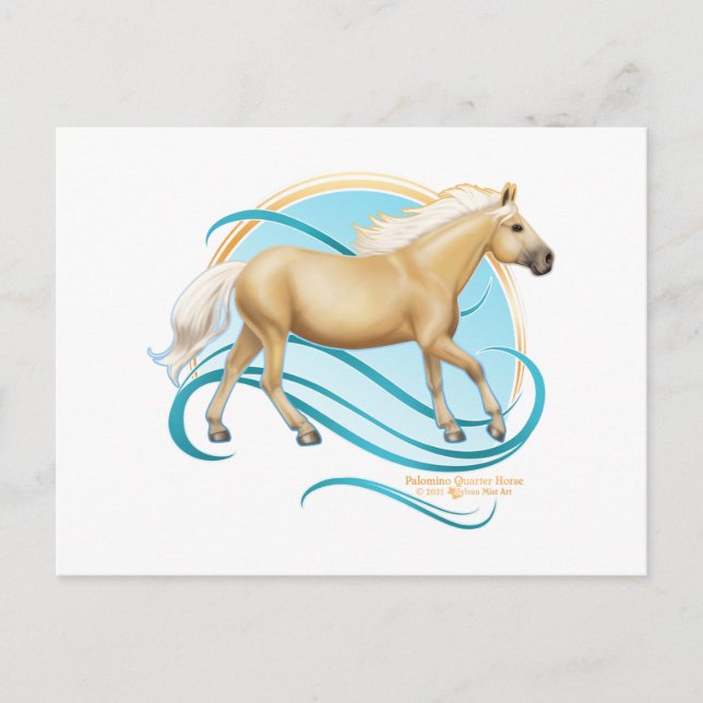Palomino Quarter Horse Vykort (Framsida)