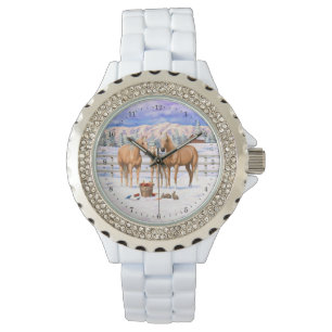 Palomino Quarter Horses i Snö Armbandsur