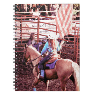 Palomino Rodeo American Flagga Horse Anteckningsbok Med Spiral