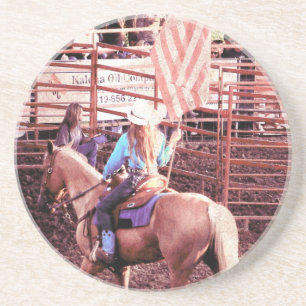 Palomino Rodeo American Flagga Horse Underlägg
