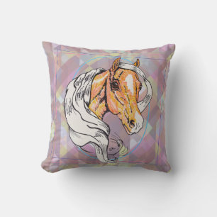 Palomino (rosa violet geometric) kudde