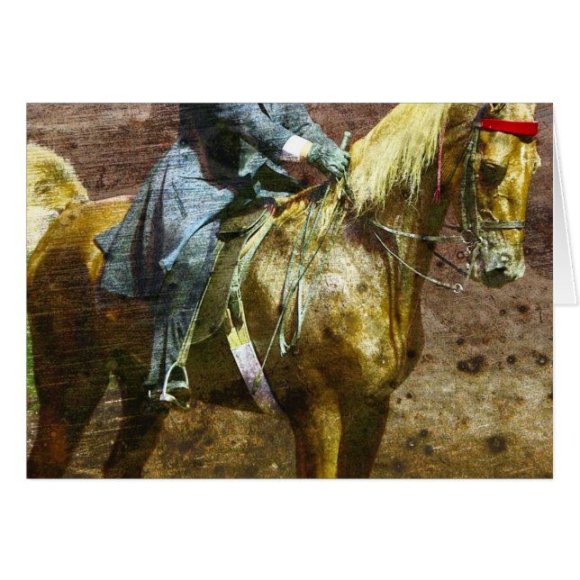 Palomino Saddleseat Grunge Hälsningskort (Framsidan Horizontal)