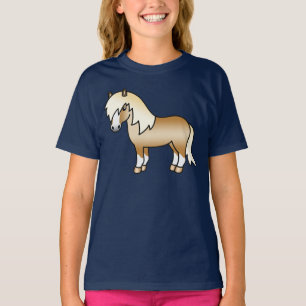 Palomino Shetland Pony Cute Tecknad Illustration T Shirt