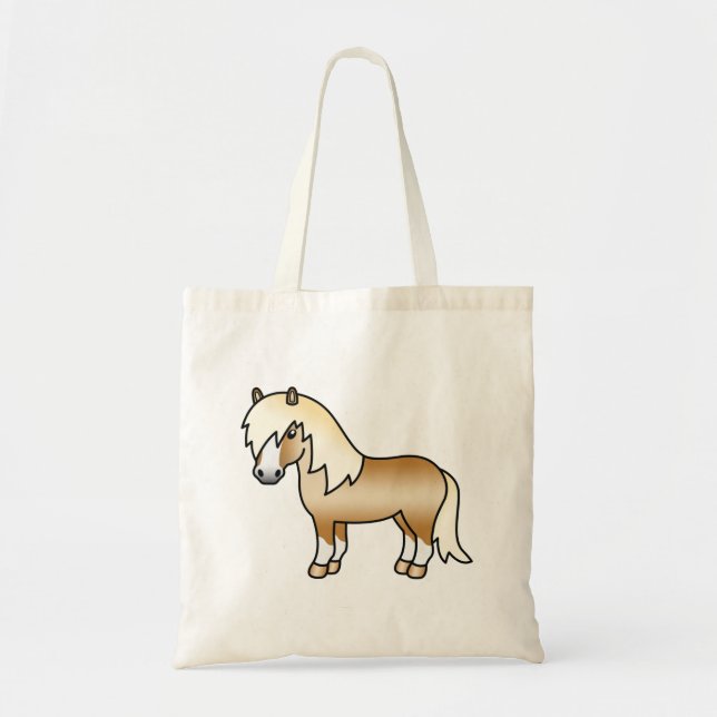 Palomino Shetland Pony Cute Tecknad Illustration Tygkasse (Framsidan)